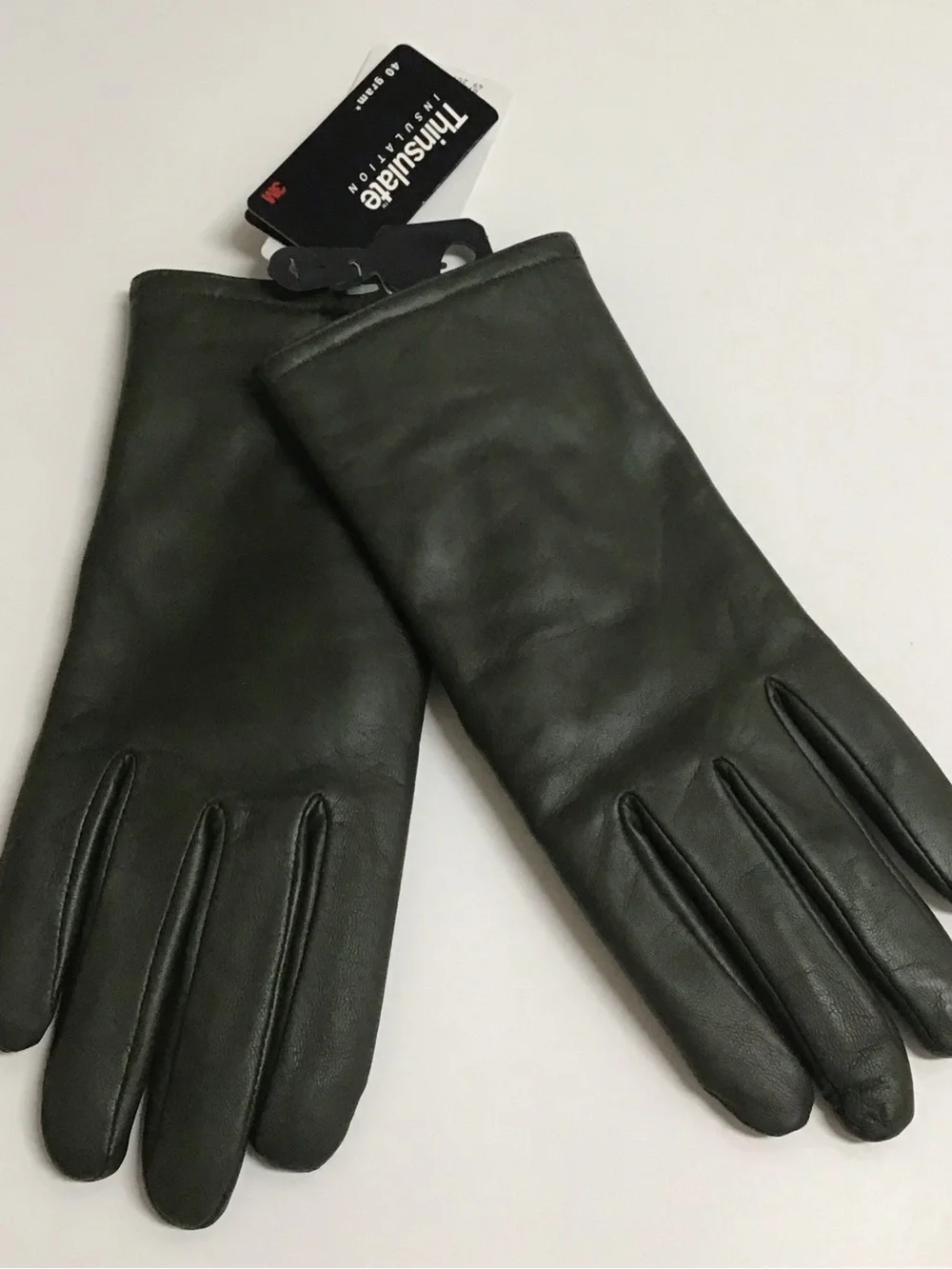 Thinsulate Green Leather Gloves Women XL Green 3M Insulated SOFT Classic Tag NEW